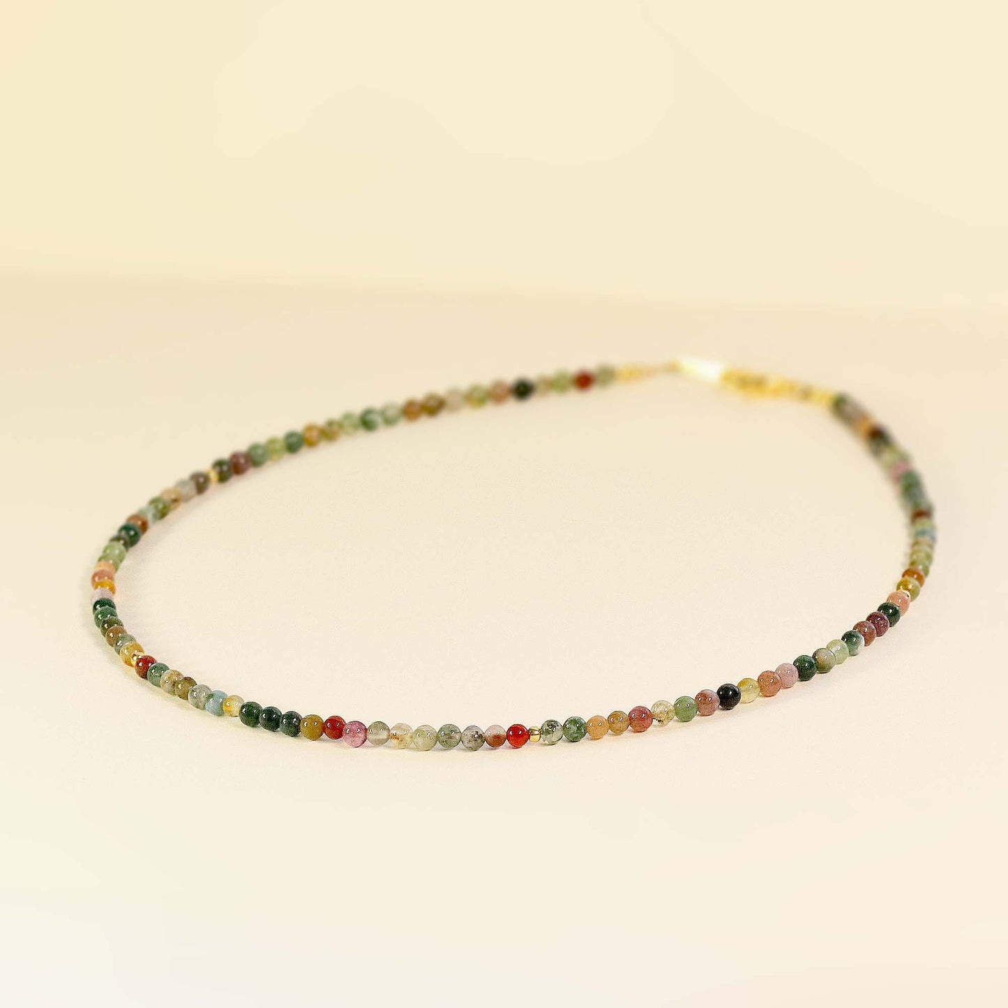 Fancy Jasper 3mm Round Beaded Choker, Bracelet, Natural Gemstones