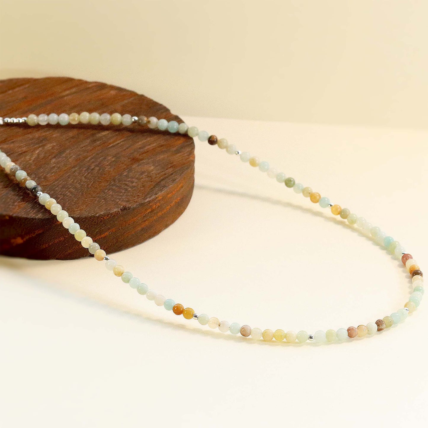 Amazonite 3mm Round Beaded Choker, Bracelet, Natural Gemstones