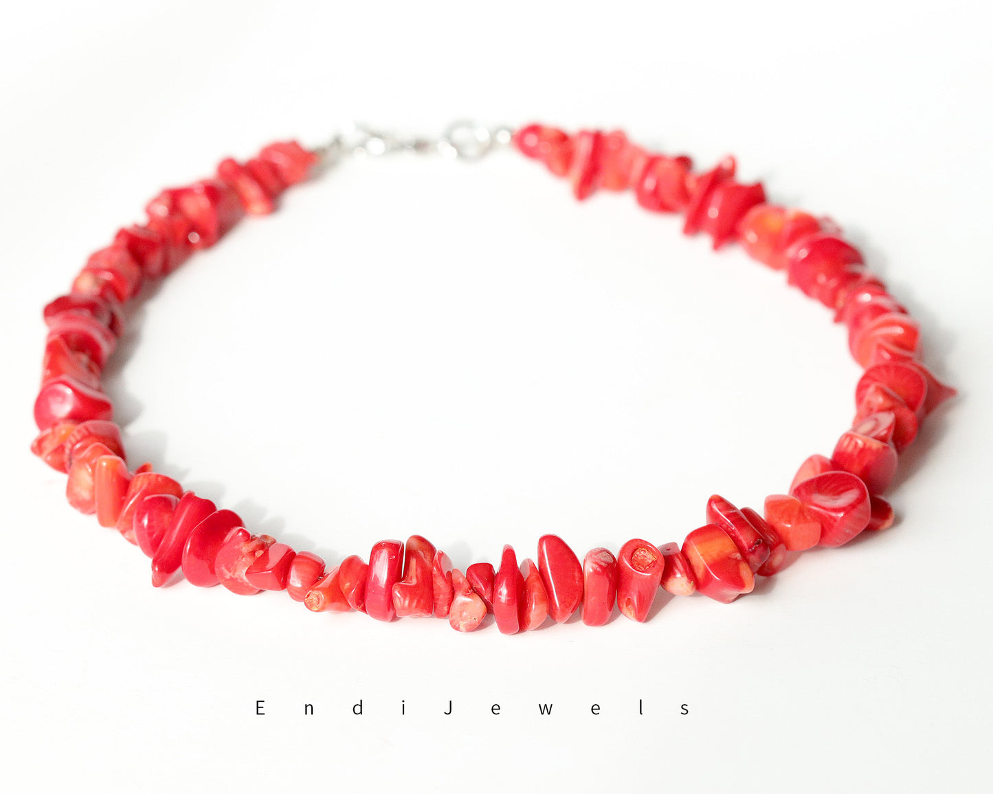 Red Coral Irregular Chips Stone Necklace, Bracelet, Natural Gemstones