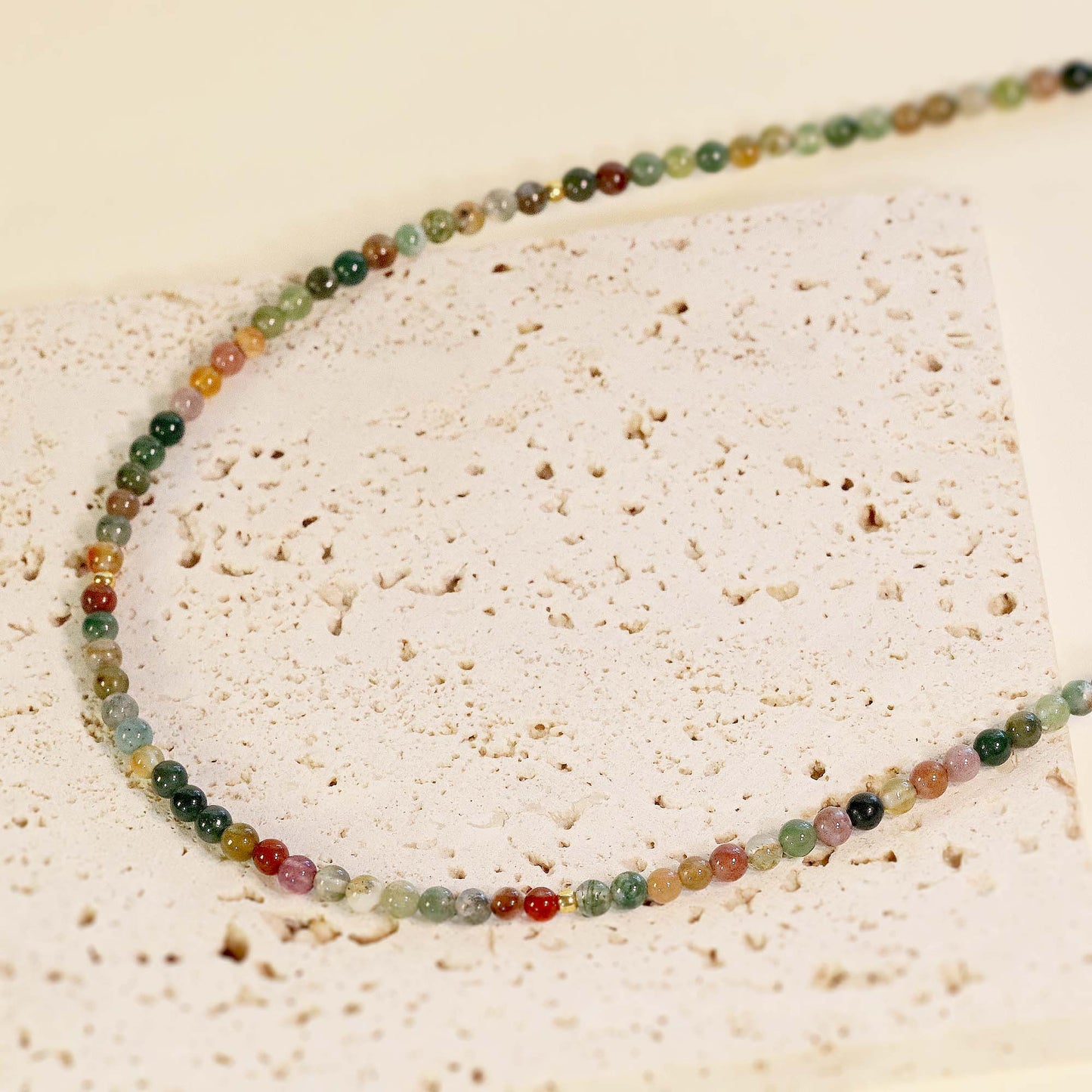 Fancy Jasper 3mm Round Beaded Choker, Bracelet, Natural Gemstones