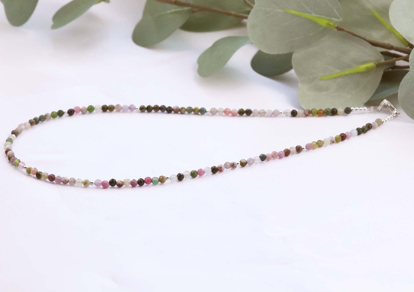 Tourmaline 3mm Faceted Beaded Choker, Bracelet, Natural Gemstones