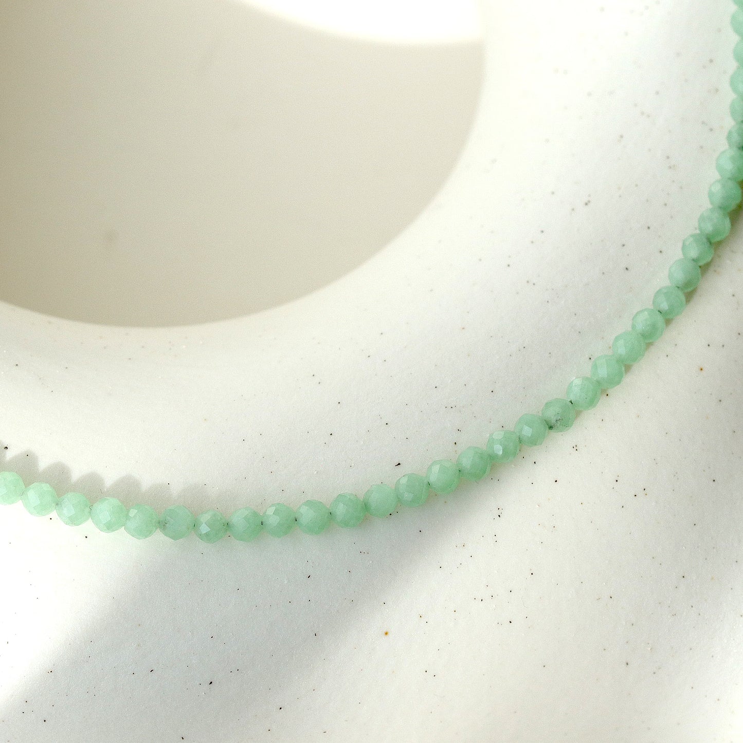 Green Aventurine 3mm Faceted Beaded Choker, Bracelet, Natural Gemstones