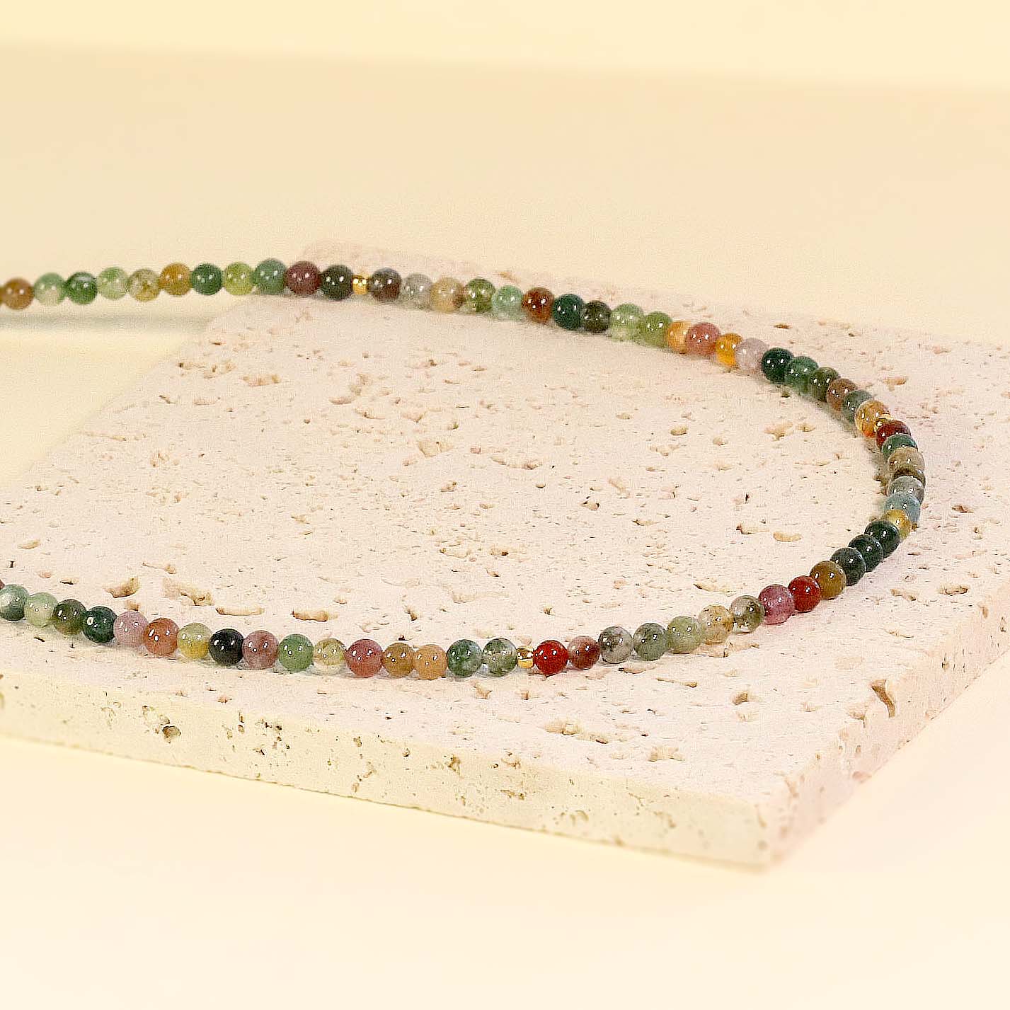 Fancy Jasper 3mm Round Beaded Choker, Bracelet, Natural Gemstones