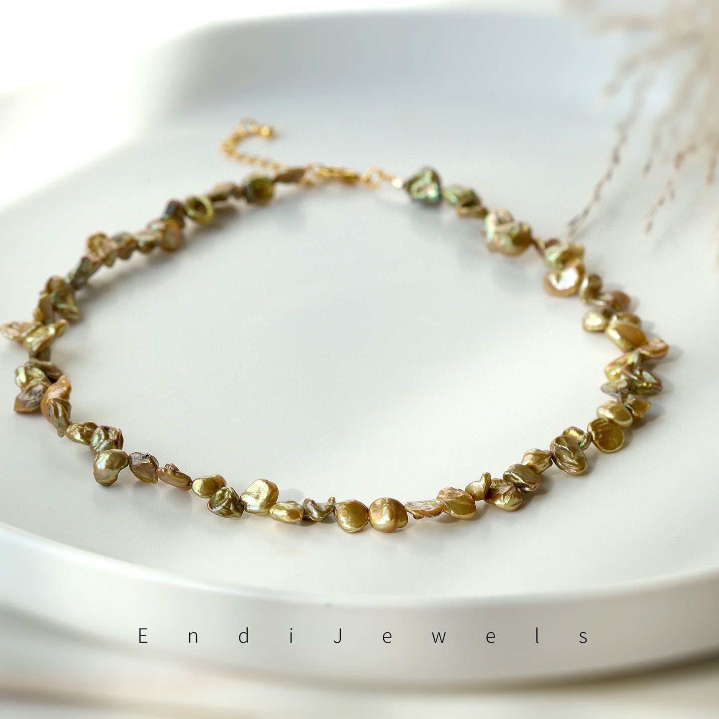 Saltwater Pearl Chips Necklace, Natural real Pearls