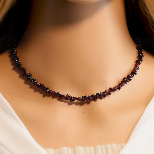 Garnet Irregular Chips 3mm-5mm Stone Necklace, Bracelet, Natural Gemstones