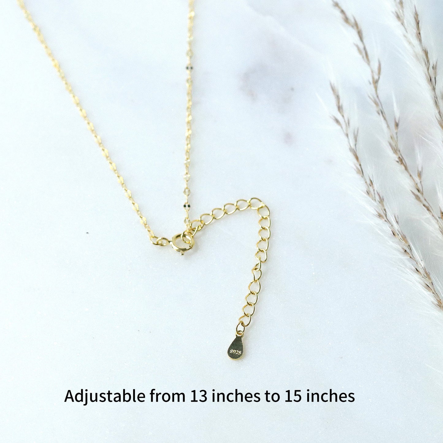 Long Chain Choker, Simple Gold Chain Necklace, 18K Plated 925 Sterling Silver, Minimalist Style