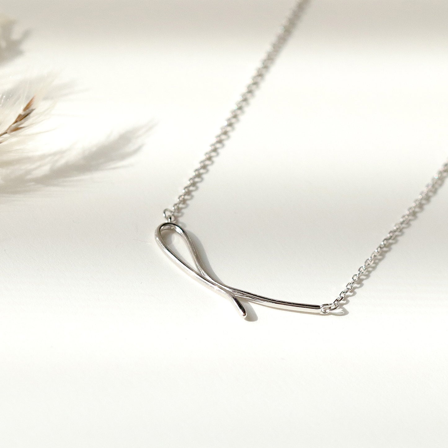 Dainty Silver Chain Choker, Minimalist Style, Geometric Design 925 Sterling Silver Chain Necklace