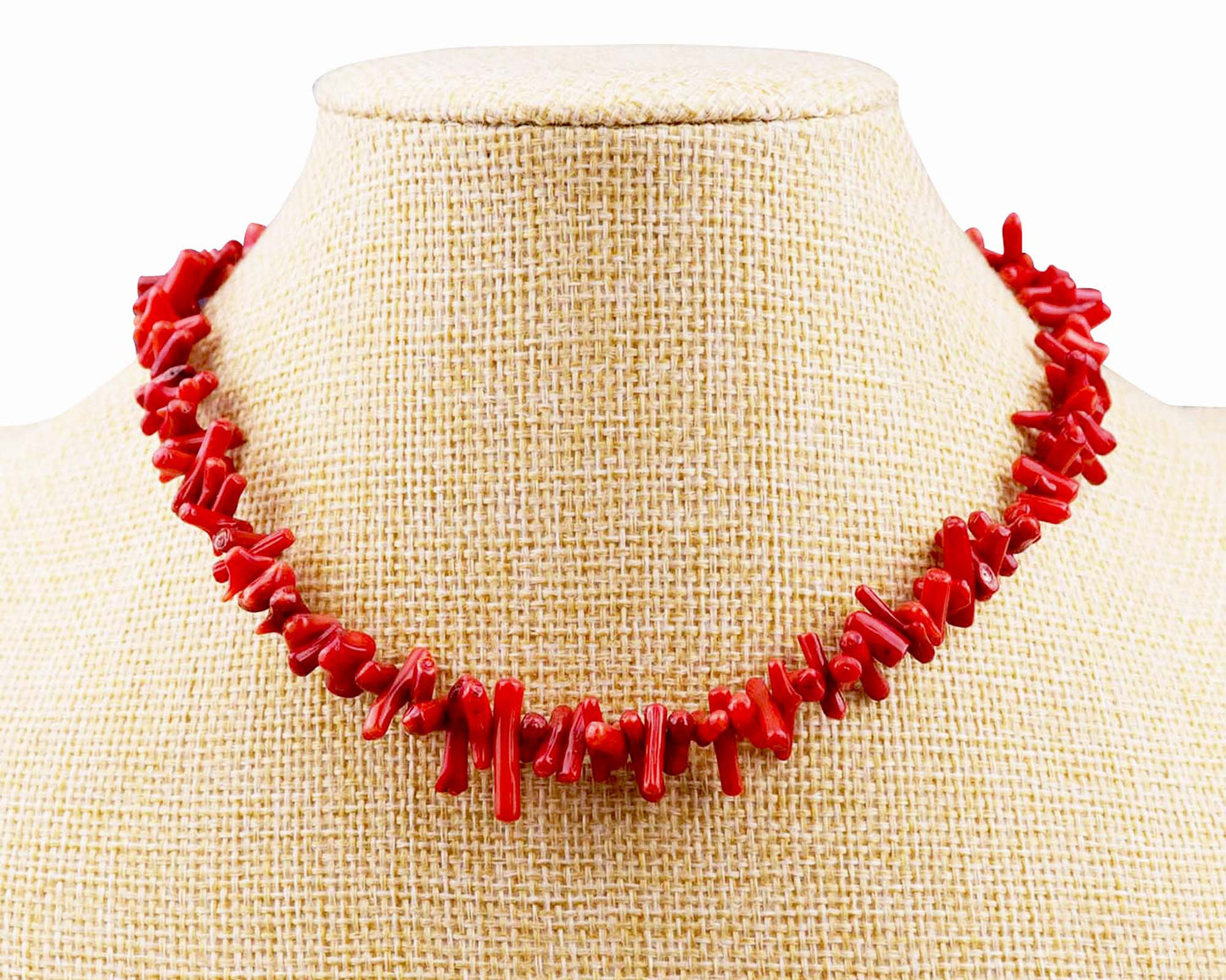 Red Coral Irregular Chips Necklace, Natural Gemstones