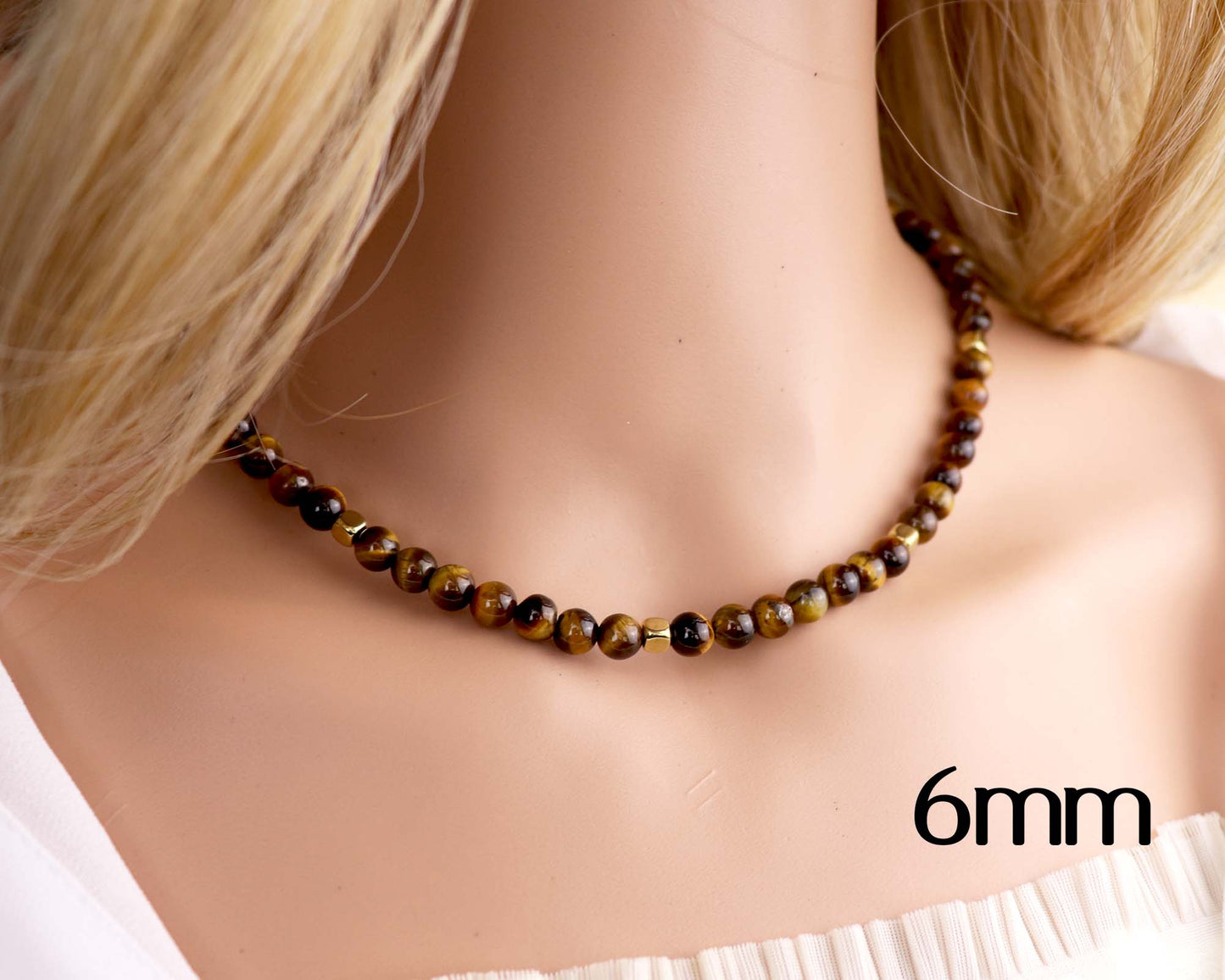 Tiger's Eye 4mm/6mm Round Beaded Necklace, Bracelet, Natural Gemstones